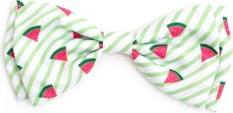 The Worthy Dog Stripe Watermelon Bow Tie Accessory - Green - L