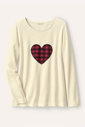 Women's Buffalo Heart T-Shirt - Antique White - PS - Petite Size