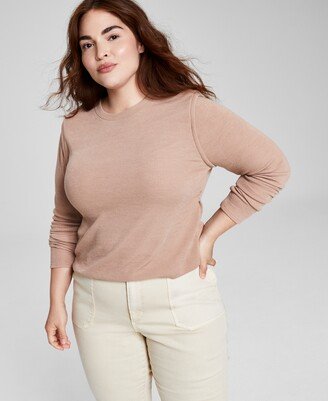 And Now This Trendy Plus Size Ribbed Crewneck Top