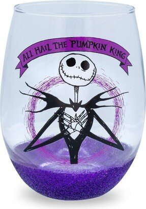 The Nightmare Before Christmas Silver Buffalo Disney Nightmare Before Christmas All Hail Pumpkin King Stemless Wine Glass