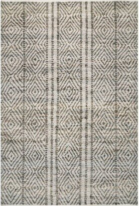 4'x6' Alden Textured Diamonds Area Rug Dark Gray