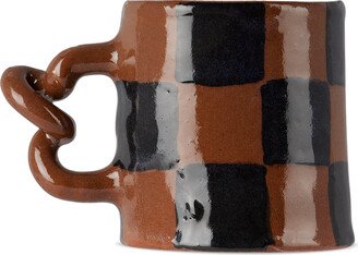 Harlie Brown Studio Brown & Black Checkered Wiggle Mug