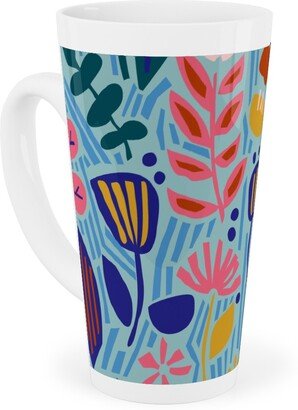 Mugs: Paper Cut Floral Garden Tall Latte Mug, 17Oz, Multicolor