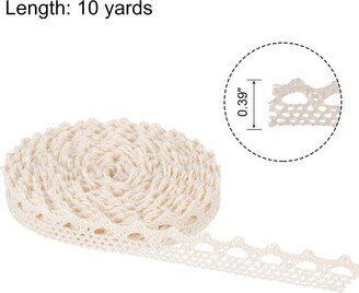 Unique Bargains Lace Ribbon 0.39 Inch Cotton Lace Trim Beige Style 4