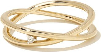 Caroline 14k Yellow Gold Band Ring in White Diamond