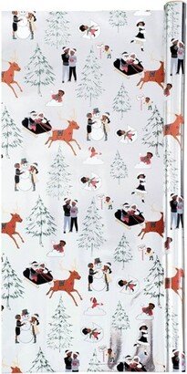 Black Paper Party 25 sq ft Winter Activities Metallic Gift Wrap Silver