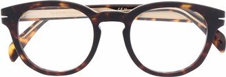 Tortoiseshell Round-Frame Glasses-AA