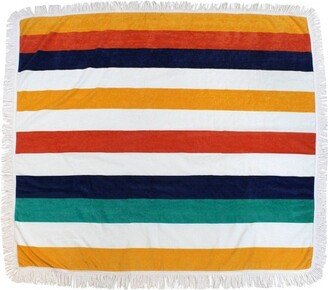 Square Retro Striped Beach Towel - Sand & Surf