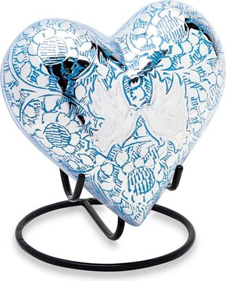 Blue Loving Doves Keepsake Heart