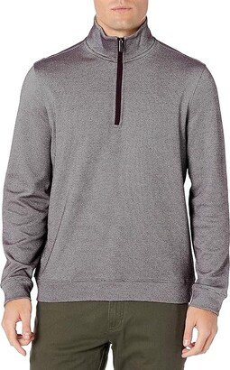 Men's The Icon Quarter-Zip Logo Sweater (Port) Men's Coat