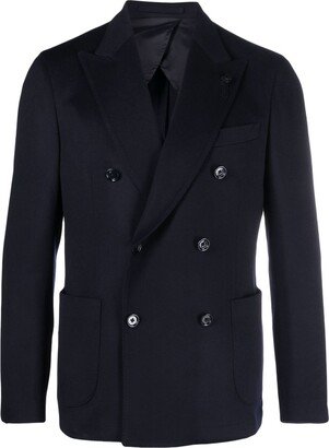 Logo-Plaque Double-Breasted Blazer