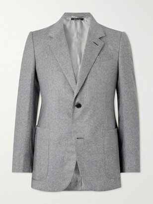 Herringbone Silk and Cashmere-Blend Blazer