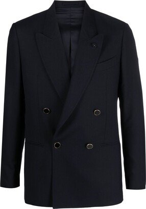 Double-Breasted Wool Blazer-AX