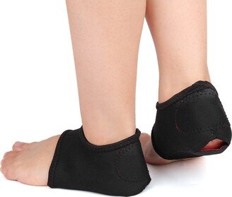 Unique Bargains Plantar Fasciitis Wrap Heel Arch Support Sleeve Cushion Black 5.3 x 4.3 Pair