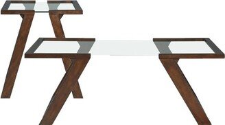 2pc Kai Occasional Table Set with Coffee and End Table Espresso