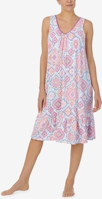 Women's Midi Sleeveless Ballet Nightgown - Pink, Blue Multi