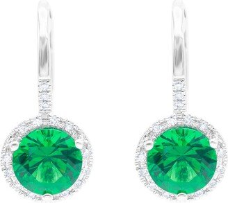 Fine Jewelry 14K 1.72 Ct. Tw. Diamond & Emerald & Corundum Halo Earrings