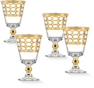 4 Piece Infinity Gold Ring Short Goblet Set