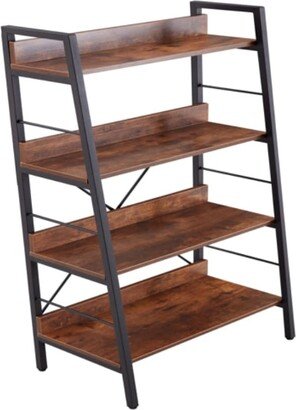 4 Layer Display Bookshelf H Ladder Shelf Storage Shelves Rack Shelf Unit Metal Frame - 23.62