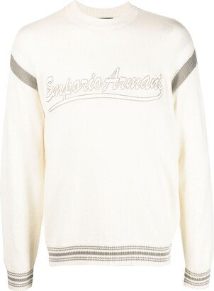 Logo-Embroidered Crew-Neck Jumper-AF