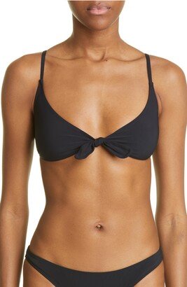 Tie Front Recycled Polyamide Blend Triangle Bikini Top