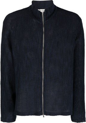 High-Neck Zip-Up Cardigan-AC