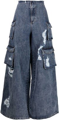 Wide-Leg Cargo Jeans-AG