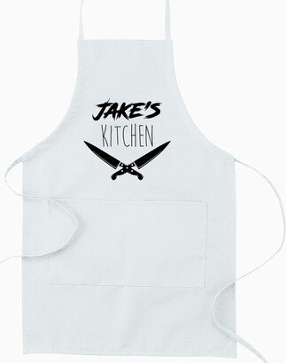 Personalized Apron Crossed Chef Knives, Custom With Pockets Grilling Cooking Baking Gifts Ideas