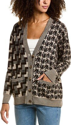 Jacquard Pattern Boyfriend Cashmere Cardigan