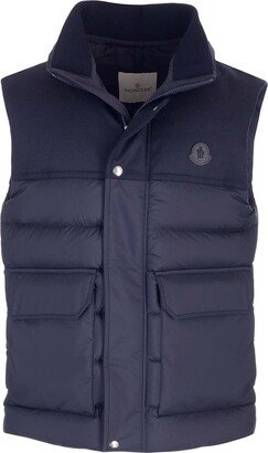 Logo Patch Zip-Up Puffer Vest