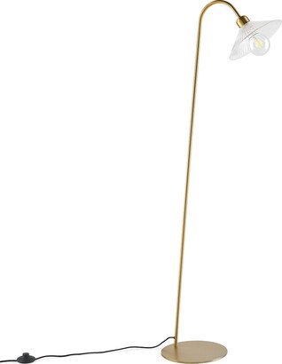 La Redoute Interieurs Iloa Brass and Striated Glass Floor Lamp