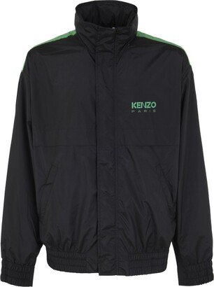 Logo Printed Zip-Up Windbreaker