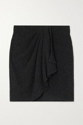 Marant Étoile - Bergen Draped Metallic Stretch-jersey Mini Skirt - Black