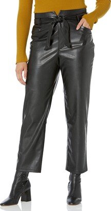 Women's Kinda Pant Vegan Leather high Rise Ankle Length in Black