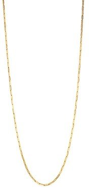 18K Yellow Gold Long Link Chain Necklace, 33