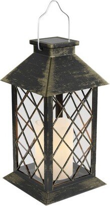 Hastings Home Solar Powered LED Lantern - Antique Bronze