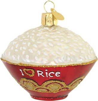 Bowl Of Rice - One Ornament 2.5 Inches - Staple Food Meals - 32511 - Glass - Red