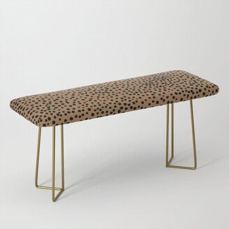 Little wild cheetah spots animal print neutral home trend rust copper black Benches