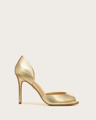 Gadot Peep-Toe Pump | Metallic Leather