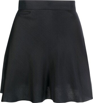 MANURI Flared Silk Mini Skirt