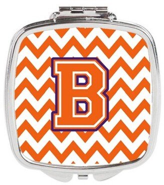 CJ1062-BSCM Letter B Chevron Orange & Regalia Compact Mirror