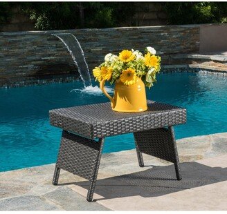 Salem Outdoor Brown Wicker Adjustable Folding Table by 16.00 W x 24.00 L x 15.75 H