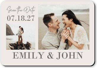 Save The Date Cards: Set On A Date Save The Date, White, Magnet, Matte