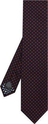 Heart-Print Silk Tie