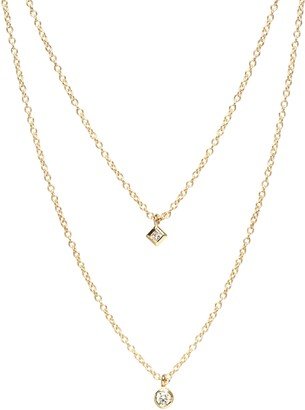 Layered Diamond Pendant Necklace