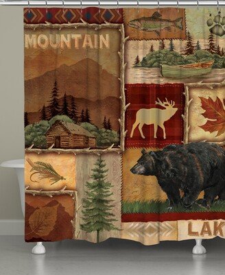 Lodge Collage Shower Curtain - Multi/lodg