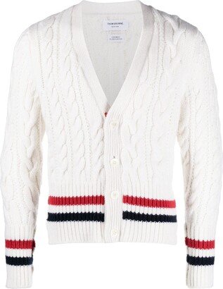 RWB cable-knit V-neck cardigan