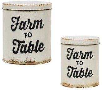 2/Set Farm to Table Canisters - H - 6.25 in. W - 5.50 in. L- 5.50 in.