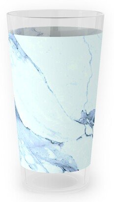 Outdoor Pint Glasses: Marble - Blue Outdoor Pint Glass, Blue