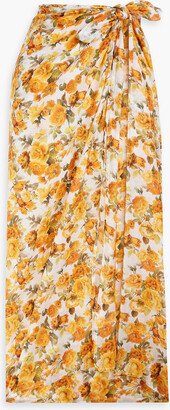 Floral-print cotton-voile pareo-AB